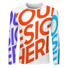 Cargar imagen en el visor de la galería, Camiseta ligera de manga larga con estampado para hombre EL Personalizada con Impresión Completa de múltiples imágenes con Foto Logo Patrón Texto