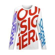 Cargar imagen en el visor de la galería, Camiseta de pijama de manga larga de calidad suave para mujer AL personalizado con patrón foto texto (impresión de imágenes múltiples)