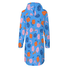 Cargar imagen en el visor de la galería, Vestido de Moda Manga Larga con Capucha / Sudadera Larga Suelta con Bolsillo para Mujer SDS003 Personalizado Impresion Completa de Una Imagen con Foto Logo Patrón Texto