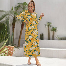 Cargar imagen en el visor de la galería, Vestido con Cuello Redondo de Manga Larga Elegante para mujer NZ2202048 Personalizado con Impresión Completa de una imagen con Foto Logo Patrón Texto