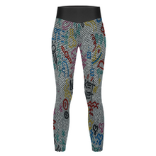 Cargar imagen en el visor de la galería, Pantalones de Yoga Deportivos / Leggings Elásticos con Patrón de Panal para Mujer YJ050 Personalizados con Impresión Completa de Múltiples Imágenes con Foto Logo Patrón Texto