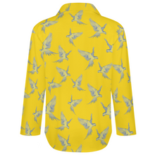 Cargar imagen en el visor de la galería, Camisa / Blusa Casual Básica Manga Larga Cuello en V Dobladillo Irregular Oficina para Mujer AY008 Personalizada con Impresión Completa de múltiples imágenes con Foto Logo Patrón Texto