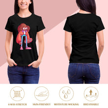 Cargar imagen en el visor de la galería, Camiseta 100% algodón suave casual talla grande manga corta para mujer FS0803125 Personalizada con Impresión Trasera de una imagen con Foto Logo Patrón Texto