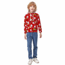 Cargar imagen en el visor de la galería, Sudadera con bolsillo grande capucha cuello redondo para niños FS0816036 Personalizada con Impresión Completa de múltiples imágenes con Foto Logo Patrón Texto