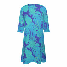 Cargar imagen en el visor de la galería, Vestido Casual de Manga 3/4 con Cuello de Pico y Bolsillo para Mujer BNQ Personalizado Impresion Completa de Una Imagen con Foto Logo Patrón Texto