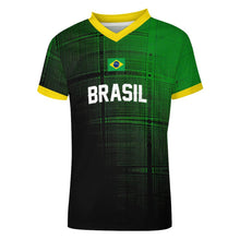 Cargar imagen en el visor de la galería, Camiseta Transpirable de Fútbol Manga Corta Cuello en V para Hombre 3Z06 Personalizada con Impresión Completa de Múltiples Imágenes con Foto Logo Patrón Texto