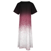 Cargar imagen en el visor de la galería, Vestido Largo Elegante de Manga Corta con Cuello en V y Bolsillo para Mujer BYQ Personalizado con Impresión Completa de Múltiples Imágenes con Foto Texto Patrón