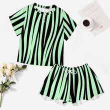 Cargar imagen en el visor de la galería, Conjunto de Ropa de Casa de Manga Corta / Pijama de Verano para Mujer UTZ Personalizado Impresion Completa de Múltiples Imágenes con Foto Logo Patrón Texto