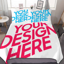 Cargar imagen en el visor de la galería, Juego de cama reversible de 3 piezas (1 funda nórdica + 2 fundas de almohada) estampado por ambos lados personalizado con patrón foto texto