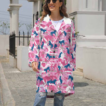 Cargar imagen en el visor de la galería, Chaqueta / Abrigo larga con forro polar impermeable prueba de viento invierno con cremallera para mujer A677 Personalizada con Impresión Completa de una imagen con Foto Logo Patrón Texto