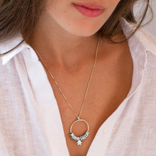 Cargar imagen en el visor de la galería, Collar de Anillo con Bolas Diamante Estrella X0022 Grabado Personalizado con Texto Nombre