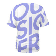 Cargar imagen en el visor de la galería, Camiseta Plisada Estampada de Moda de Manga Corta Cuello en V para Mujer BHT Personalizada Impresion Completa de Una Imagen con Foto Logo Patrón Texto