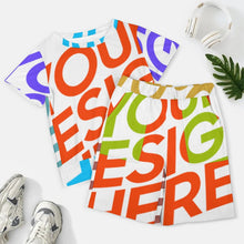 Cargar imagen en el visor de la galería, Camiseta manga corta pantalones cortos Conjunto Talla Grande NTZ Personalizada con Impresión Completa de múltiples imágenes con Foto Logo Patrón Texto