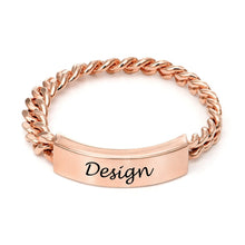 Cargar imagen en el visor de la galería, Anillo de cadena J0008 Personalizado de plata de ley 925 para mujer hombre Grabado con texto nombre letras