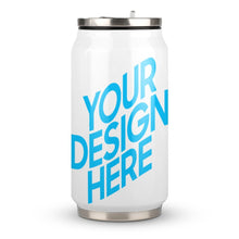 Cargar imagen en el visor de la galería, Taza tipo lata de aluminio con Tapa y Pajita Acero Inoxidable 304 Taza Térmica de Viaje Reutilizable para Café JJ0520153 Personalizada con Foto Logo Patrón Texto
