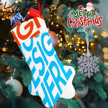 Cargar imagen en el visor de la galería, Decoración de Navidad calcetín navideño con forma de pata de perro personalizado con patrón foto texto