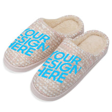 Cargar imagen en el visor de la galería, Zapatillas para Hogar de Algodón para Mujer con Diseño Personalizado Personalizada de Tus Nombres o Imágenes