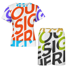 Cargar imagen en el visor de la galería, Camiseta manga corta pantalones cortos Conjunto Talla Grande NTZ Personalizada con Impresión Completa de múltiples imágenes con Foto Logo Patrón Texto