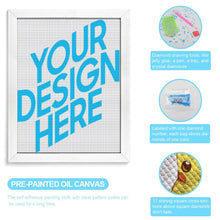 Cargar imagen en el visor de la galería, Imagen Cuadro Pintura Lienzo de diamante con Marco interior, versión vertical (redonda) GY0903434 Personalizado,Personalizada Con Foto,Logo O Texto