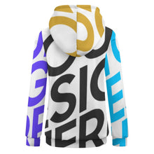 Cargar imagen en el visor de la galería, Sudadera con capucha solapa con forro polar para mujer AKH Personalizada con Impresión Completa de múltiples imágenes con Foto Logo Patrón Texto
