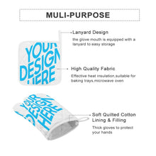 Cargar imagen en el visor de la galería, Guantes Aislantes y Agarraderas (Combo de Tres Piezas) con Diseño Personalizado Personalizada de Tus Fotos o Nombres