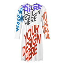 Cargar imagen en el visor de la galería, Vestido de manga larga para niña vestido acampanado F6Q personalizado con patrón foto texto (impresión de imágenes múltiples)