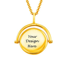 Cargar imagen en el visor de la galería, Collar Giratorio Grabado en Plata 925 / Cobre X0067 para Mujer Hombre Personalizado con Texto Nombre