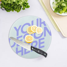 Cargar imagen en el visor de la galería, Tabla de Cortar Redonda / Tabla de Corte de Vidrio Templado para Cocina Hogar JJ0522208 Personalizada Impresion Completa de Una Imagen con Foto Logo Patrón Texto