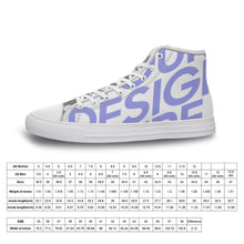 Cargar imagen en el visor de la galería, Zapatos de lona altos Diseño Asimétrico para Mujer Hombre FS0811010 Personalizados con Impresión Completa con Foto Logo Patrón Texto