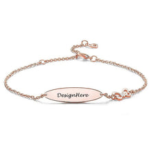 Cargar imagen en el visor de la galería, Pulsera con Colgante Ovalado Grabado para Mujer Hombre S0036 Personalizada con Texto Nombre