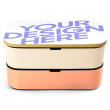 Cargar imagen en el visor de la galería, Caja Bento PP con Dos Capas Correa Elástica / Caja de Almuerzo Plástica con Cubiertos para Niños Adultos Trabajo Escuela Comida JJ0522203 Personalizada con Impresión Completa con Foto Logo Patrón Texto