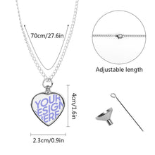 Cargar imagen en el visor de la galería, Collar de Urna de Mascota Colgante de Corazón de Ceniza de Perro Gato Conmemorar Recuerdo CW1511001 Personalizado Impresion Completa de Una Imagen con Foto Logo Patrón Texto