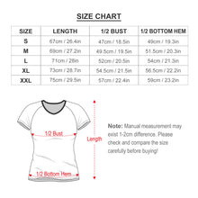 Cargar imagen en el visor de la galería, Camiseta de moda suave cuello en V manga corta para mujer T01 Personalizada con Impresión Completa de múltiples imágenes con Foto Logo Patrón Texto