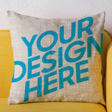 Cargar imagen en el visor de la galería, Funda de Cojín de Lino con Impresión a Una Cara Personalizado Personalizada con Foto, Texto o Logo