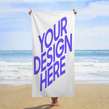 Cargar imagen en el visor de la galería, Toalla de playa talla grande de terciopelo de doble cara 160 x 80 cm personalizado con patrón foto texto