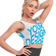 Cargar imagen en el visor de la galería, Sujetador Deportivo Top Corto de Yoga Entrenamiento para mujer YJ031 con Diseño Personalizado con Impresión Completa de una imagen con Foto Logo Patrón Texto