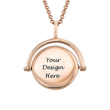 Cargar imagen en el visor de la galería, Collar Giratorio Grabado en Plata 925 / Cobre X0067 para Mujer Hombre Personalizado con Texto Nombre