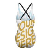 Cargar imagen en el visor de la galería, Bañador / Bikini de Una Pieza con Tirantes Cruzados de Mujer LT3150 Personalizado con Foto Logo Patrón Texto (impresión Completa de múltiples imágenes)