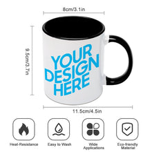 Cargar imagen en el visor de la galería, Taza de Cerámica Asa y Interior de Color Cambiado JJ0504002 Personalizada con Foto Logo Patrón Texto