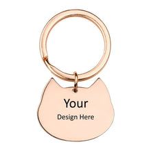 Cargar imagen en el visor de la galería, Llavero Redondo / Llavero de Hueso / Corazón / Gato / Estrella JJ0529156 Grabado Personalizado con Texto Nombre
