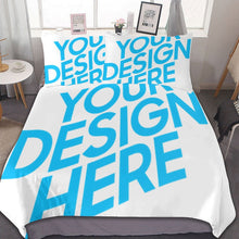Cargar imagen en el visor de la galería, Juego de cama de 3 piezas estampado a una cara (1 funda nórdica + 2 fundas de almohada) personalizado con patrón foto texto