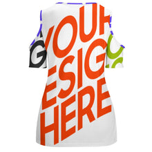 Cargar imagen en el visor de la galería, Camiseta Hombros Descubiertos Sexy Manga Corta Cuello Redondo para mujer ACT Personalizada con Impresión Completa de múltiples imágenes con Foto Logo Patrón Texto