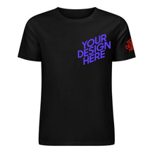 Cargar imagen en el visor de la galería, Camisetas clásicas de algodón orgánico estampadas en el pecho y los puños personalizado con patrón foto texto