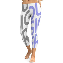 Cargar imagen en el visor de la galería, Leggings 3/4 de Yoga Mallas Pantalones Cintura Alta de Entrenamiento Correr Fitness Ejercicio para Mujer SY009 Personalizados con Impresión Completa de múltiples imágenes con Foto Logo Patrón Texto