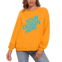 Cargar imagen en el visor de la galería, Sudadera holgada con cuello redondo y hombros caídos para mujer 100% algodón casual NZ2205148 A-071Personalizado Personalizada con Foto, Texto o Logo