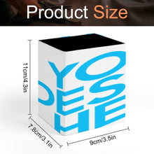 Cargar imagen en el visor de la galería, Porta bolígrafos de cuero cuadrado porta brochas de maquillaje porta artículos diversos personalizado con patrón foto texto