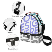 Cargar imagen en el visor de la galería, Bolsa de Almuerzo de Doble Capa con Correa Escolar para Infantil Mujer Trabajo XB0602047 Personalizada Impresion Completa de Múltiples Imágenes con Foto Logo Patrón Texto