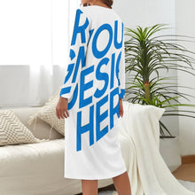 Cargar imagen en el visor de la galería, Camisón de dormir largo de casa Pijama Vestido Cómodo Suave para mujer AEQ Personalizado con Impresión Completa de una imagen con Foto Logo Patrón Texto