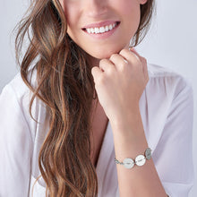 Cargar imagen en el visor de la galería, Pulsera de Discos Grabado con Nombre Texto de Plata de Ley 925 / Cobre para Mujer Hombre S0042 Personalizada