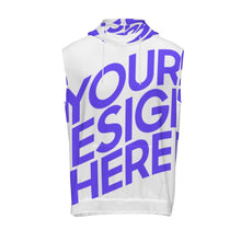Cargar imagen en el visor de la galería, Sudadera con capucha sin mangas para hombre VLMS personalizado con patrón foto texto (impresión de imagen única)